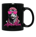 Alpha Mom Funny Dinosaur Mother Icon Black Coffee Mug, Gift Coffee Mug - Black