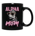 Alpha Mom Funny Dinosaur Mother Saurian Style Black Coffee Mug, Gift Coffee Mug - Black