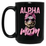 Alpha Mom Funny Iconic Dinosaur Mother Black Coffee Mug, Gift Coffee Mug