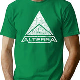 Alterra White Logo T-Shirt for Men & Women, T-Shirts Graphic Tee - Green
