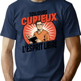 Always Curious Free Spirit T-Shirt for Men & Women, T-Shirts Graphic Tee - Navy