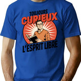 Always Curious Free Spirit T-Shirt for Men & Women, T-Shirts Graphic Tee - Blue