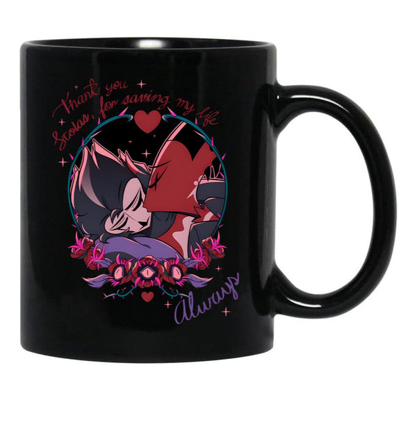 Always....- T-Shirt Black Coffee Mug, Gift Coffee Mug - Black