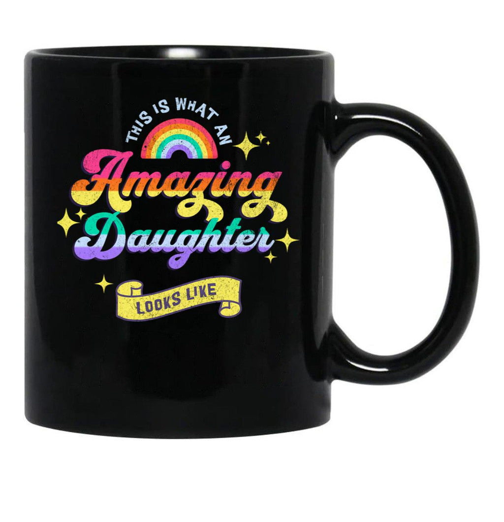 Amazing Daughter Gift Black Coffee Mug - Black