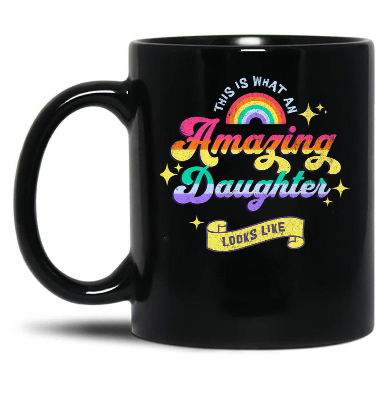 Amazing Daughter Gift Black Coffee Mug