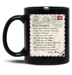 America Air Mail To My Daughter Black Coffee Mug