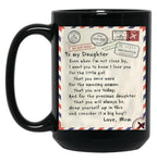 America Air Mail To My Daughter Black Coffee Mug