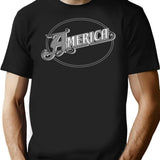America T-Shirt for Men & Women, T-Shirts Graphic Tee - Black
