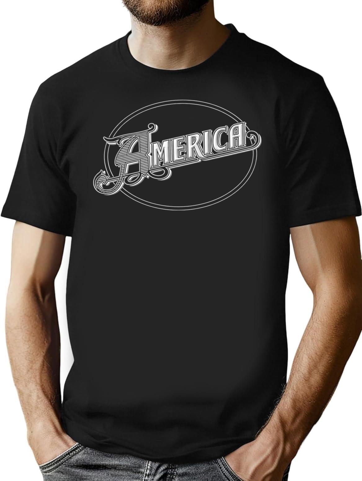 America T-Shirt for Men & Women, T-Shirts Graphic Tee - Black