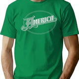 America T-Shirt for Men & Women, T-Shirts Graphic Tee - Green