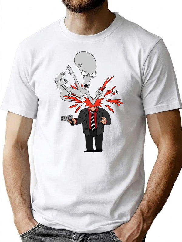 American Dad - Roger Slam Premium Heavyweight Cotton T-Shirt - White