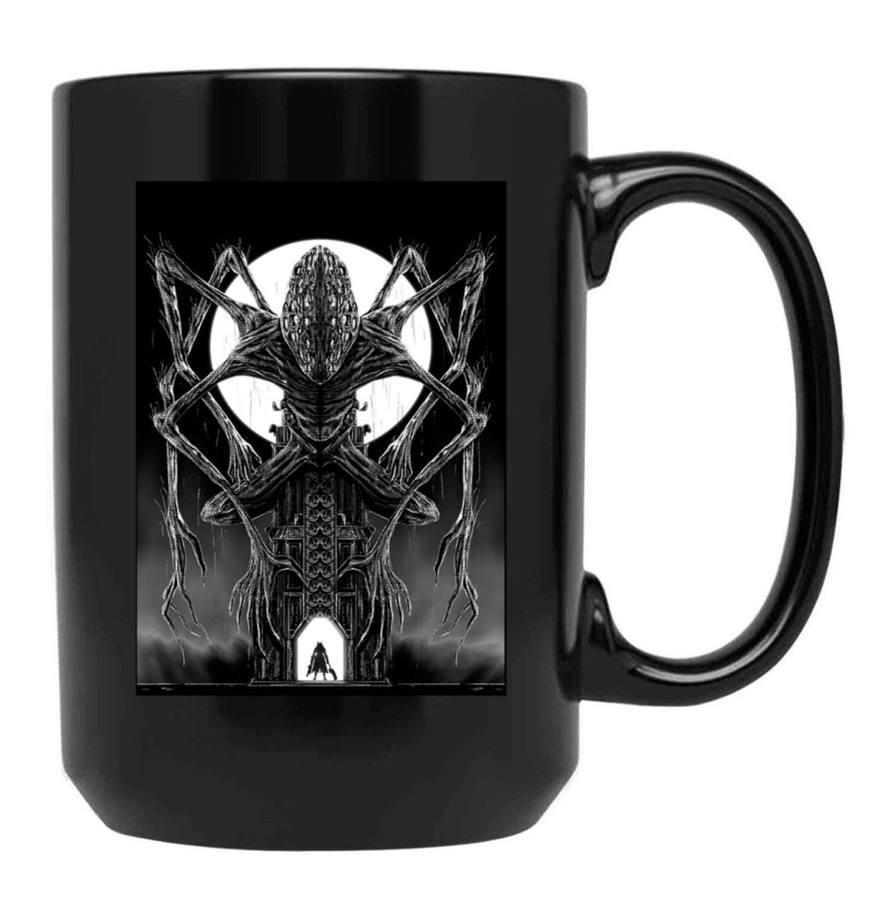 Amygdala Hunter Graphic Black Coffee Mug, Gift Coffee Mug