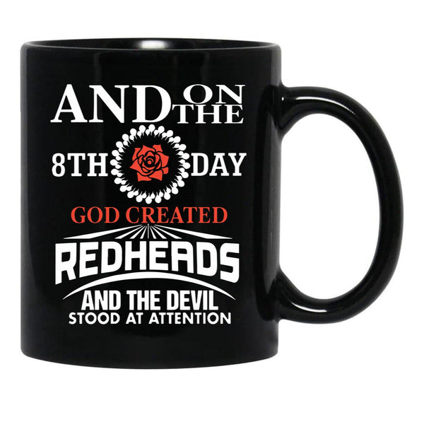 And On The 8Th Day God Created Redhead T-Shirts Black Coffee Mug, Gift Coffee Mug - Black