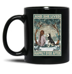 And She Lived Happily Ever After Husky Poster Black Coffee Mug