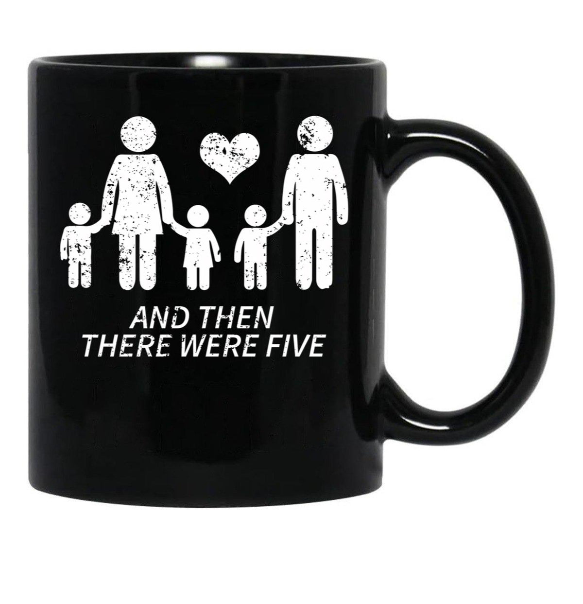 And Then There Were Five Shirt Cute Pregnancy Family Shirt Black Coffee Mug, Gift Coffee Mug - Black