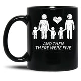 And Then There Were Five Shirt Cute Pregnancy Family Shirt Black Coffee Mug, Gift Coffee Mug - Black