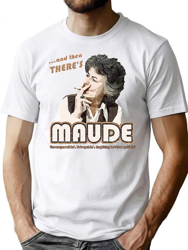 And Then There'S Maude Distressed Premium Heavyweight Cotton T-Shirt - White