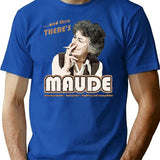 And Then There'S Maude Distressed Premium Heavyweight Cotton T-Shirt - Blue