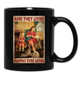 And They Lived Happily Ever After With Their Beagle Dogs Poster Black Coffee Mug - Black
