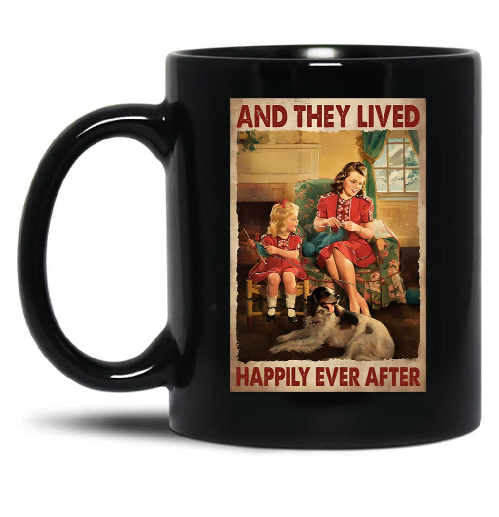 And They Lived Happily Ever After With Their Beagle Dogs Poster Black Coffee Mug