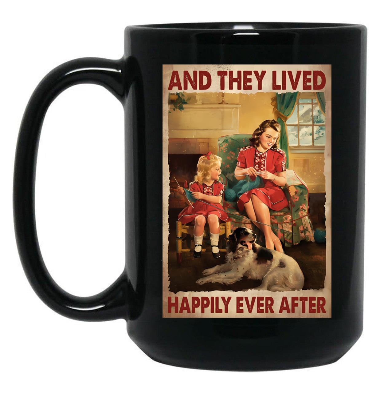 And They Lived Happily Ever After With Their Beagle Dogs Poster Black Coffee Mug