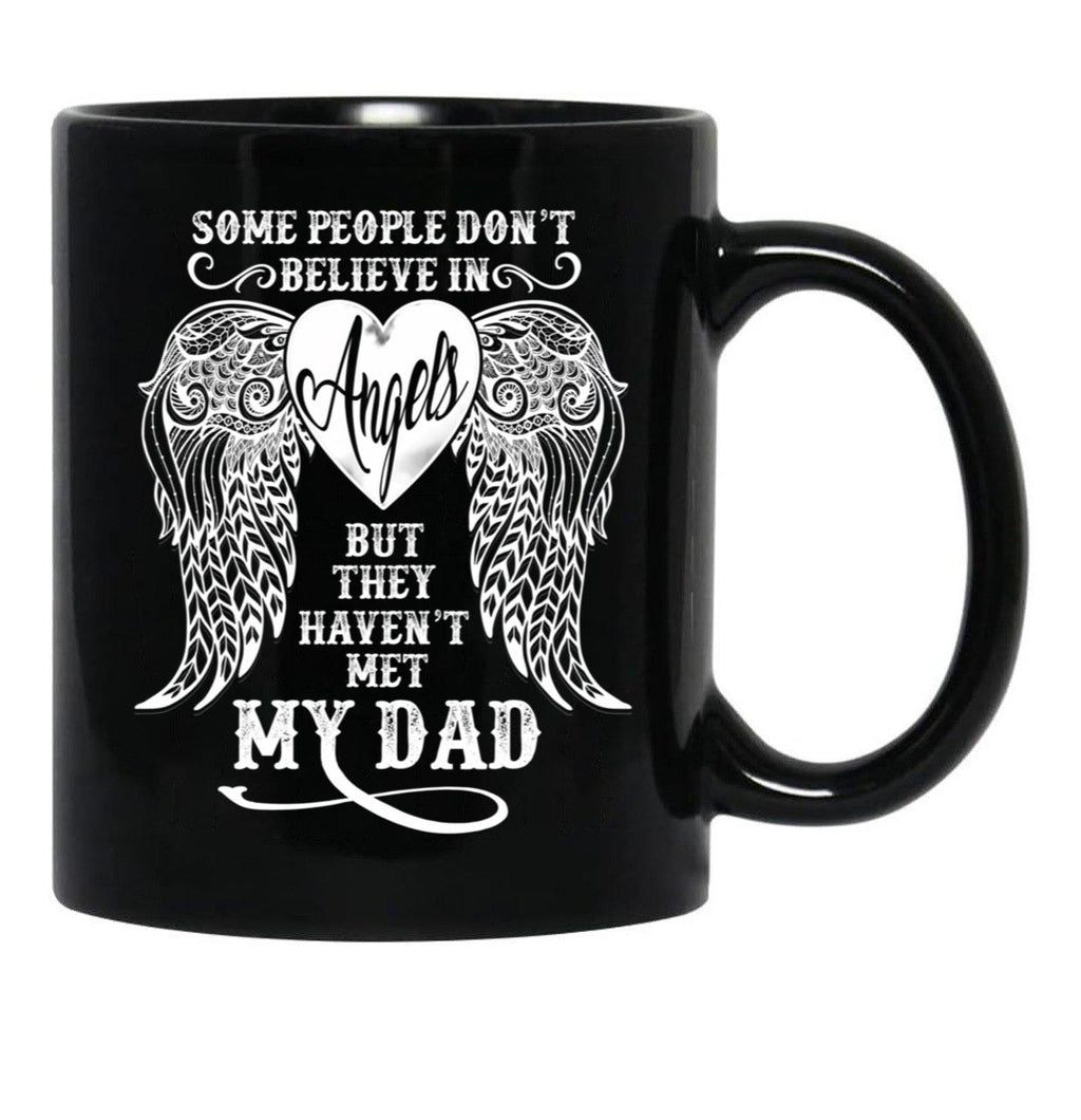 Angel Dad_Father'S Day Birthday Black Coffee Mug - Black