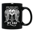Angel Dad_Father'S Day Birthday Black Coffee Mug - Black