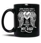 Angel Dad_Father'S Day Birthday Black Coffee Mug