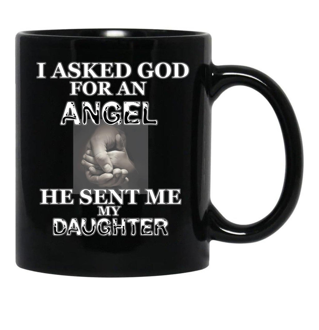 Angel Daughter Black Coffee Mug - Black