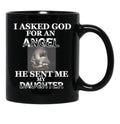 Angel Daughter Black Coffee Mug - Black