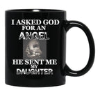 Angel Daughter Black Coffee Mug - Black