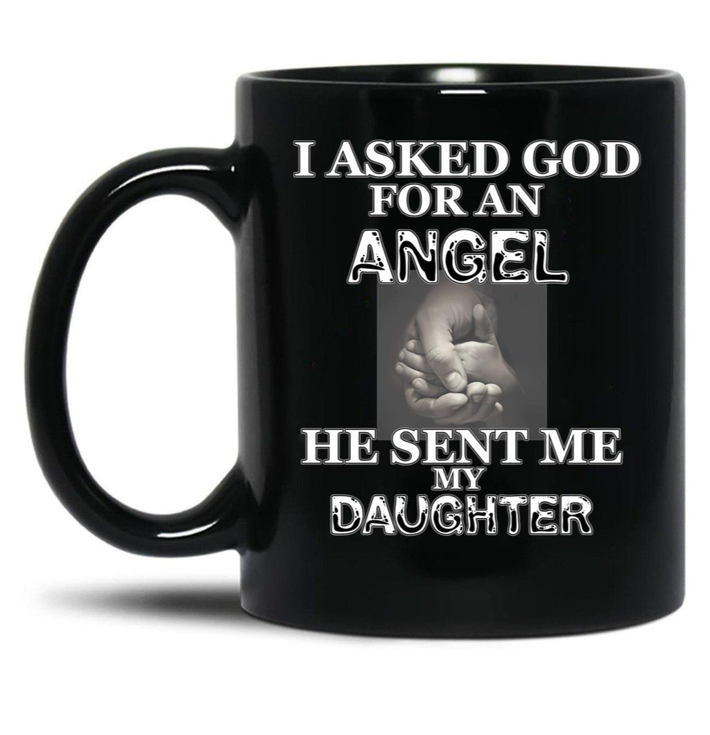 Angel Daughter Black Coffee Mug