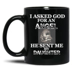 Angel Daughter Black Coffee Mug