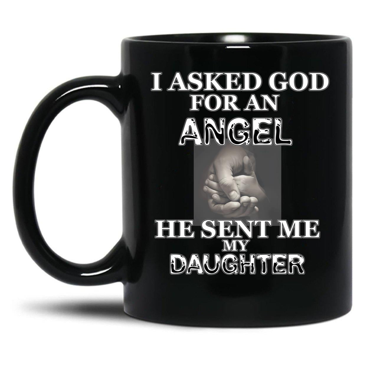 Angel Daughter Black Coffee Mug