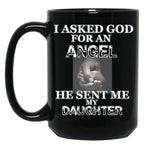 Angel Daughter Black Coffee Mug