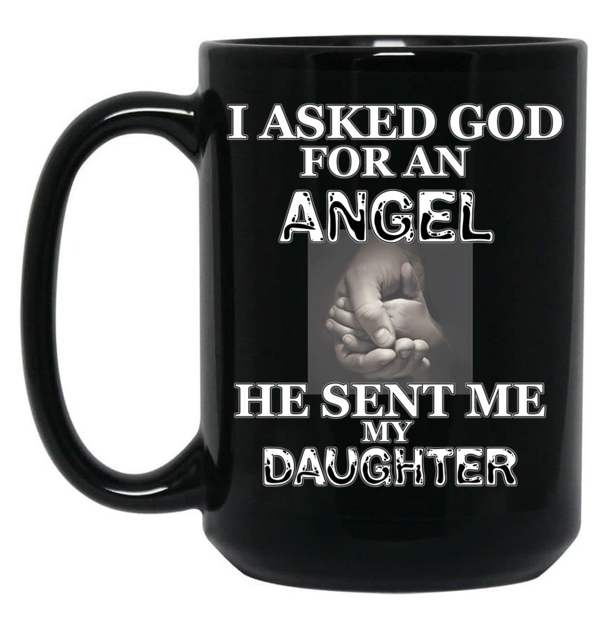 Angel Daughter Black Coffee Mug