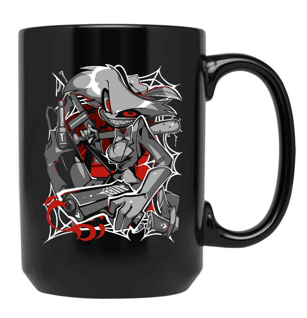 Angel Dust Demon Design - Hazbin Hotel Essential Black Coffee Mug, Gift Coffee Mug