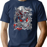 Angel Dust Demon Design - Hazbin Hotel Essential Premium Heavyweight Cotton T-Shirt - Navy