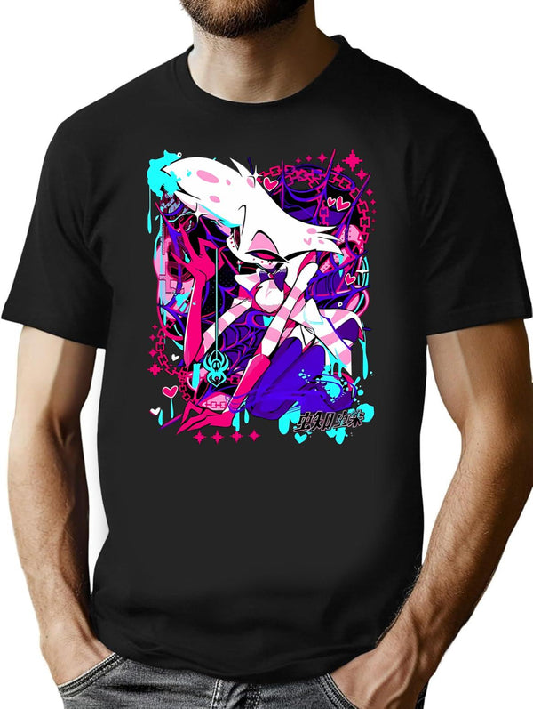 Angel Dust - Hazbin Hotel Classic 23 Black Premium Heavyweight Cotton T-Shirt - Black