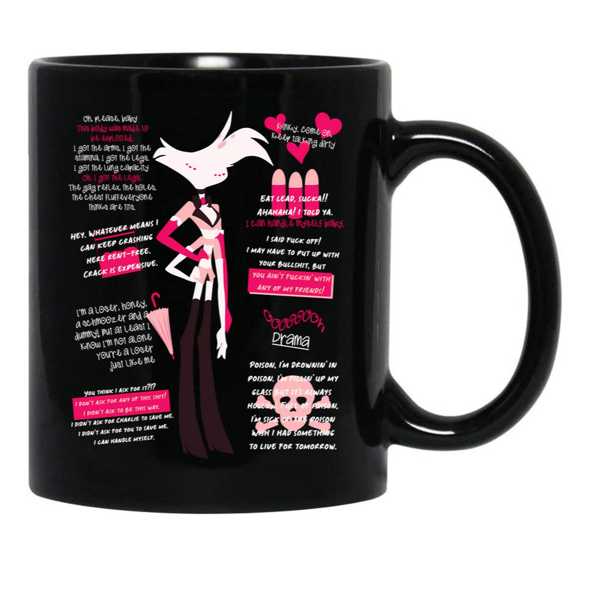 Angel Dust Minimalist Quotes Black Coffee Mug, Gift Coffee Mug - Black