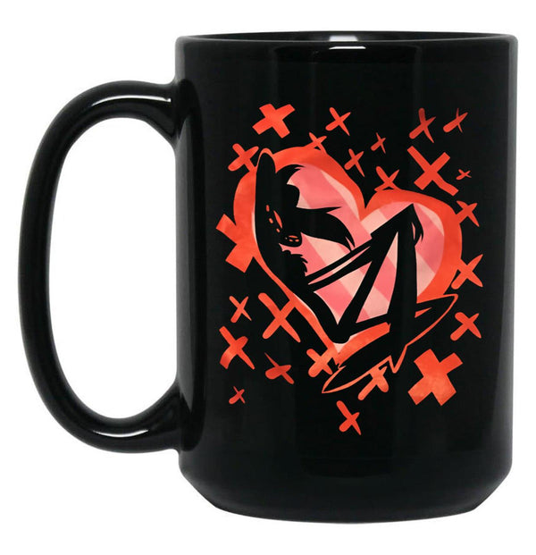 Angel Dust Valentines Day - Hazbin Hotel Premium Black Coffee Mug, Gift Coffee Mug - Black