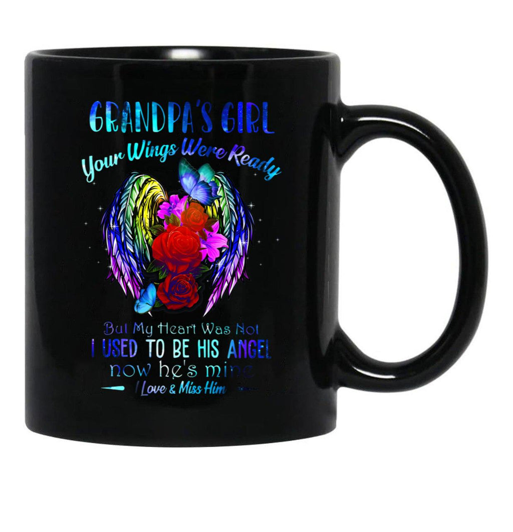 Angel Grandma - Your Wings Were Ready Black Coffee Mug - Black