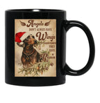 Angels Dont'S Always Have Wings Sometimes Thet Have Paws Dachshund Black Coffee Mug - Black