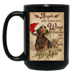Angels Dont'S Always Have Wings Sometimes Thet Have Paws Dachshund Black Coffee Mug