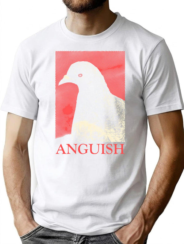 Anguish Pigeon T-Shirt for Men & Women, T-Shirts Graphic Tee - White