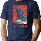 Anguish Pigeon T-Shirt for Men & Women, T-Shirts Graphic Tee - Navy