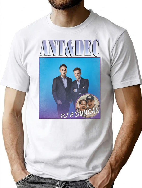 Ant And Dec - 90'S Retro Newcastle T-Shirt for Men & Women, T-Shirts Graphic Tee - White