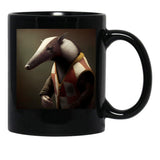 Anteater In A Sweater - Animal Art Black Coffee Mug, Gift Coffee Mug - Black