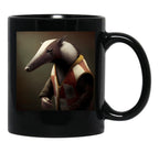 Anteater In A Sweater - Animal Art Black Coffee Mug, Gift Coffee Mug - Black