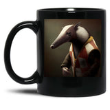 Anteater In A Sweater - Animal Art Black Coffee Mug, Gift Coffee Mug - Black